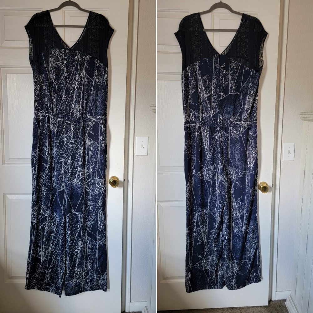 Navy and White Jumpsuit